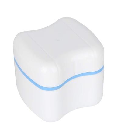 Verdant Touch False Teeth Storage Case Denture Storage Box with Filter Screen Dental Appliance Sky Blue