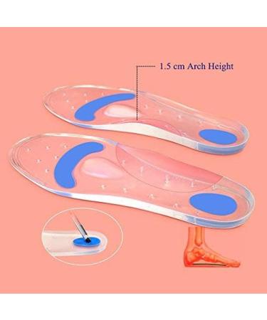 Silicone Gel Arch Support Insoles - Plantar Fasciitis Relief, Heel Spur & Callus Pain Relief for Women & Men (S: Women 6.5-8.5 // Men 6-6.5) - Buy Online on GoSupps.com