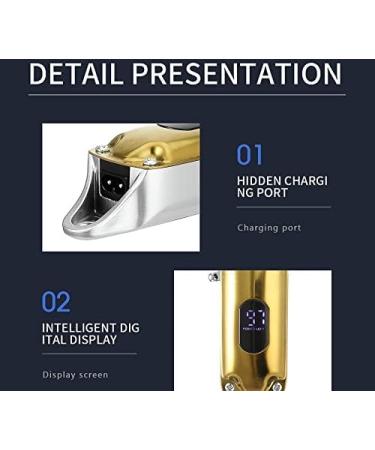Buy Gold Electric Hair Clippers for Men | High-Power LED LCD Hair Clipper with Oil & Metal Body - International Shipping Available - Buy Online on GoSupps.com