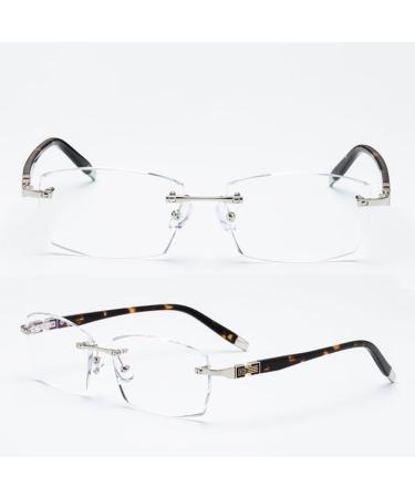 Buy NYASAA Diamond Rimless Progressive Multifocal Reading Glasses for Men - Anti Blue Light Computer Readers 2.00x in Black | International Shipping Available - Buy Online on GoSupps.com