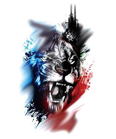 Kotbs Full Arm Temporary Tattoos - 12 Sheets | Fake Sleeve Tattoo Sticker for Halloween Party | Lion Tiger Design | Men Women - Buy Online on GoSupps.com