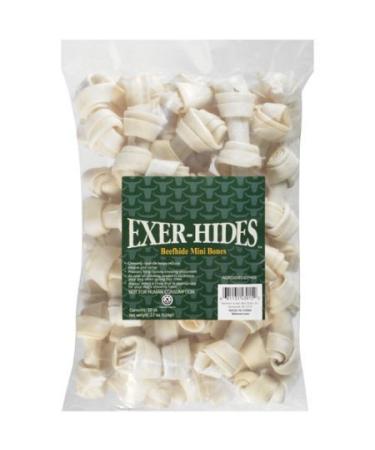Salix Exer-hides Beefhide Mini Bones/Snacks/Chews 50 count Pack of 2 (100 Bones Total)