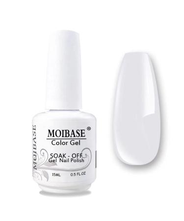 MOIBASE White Gel Nail Polish Soak Off UV LED Nail Gel Polish Manicure Varnish DIY
