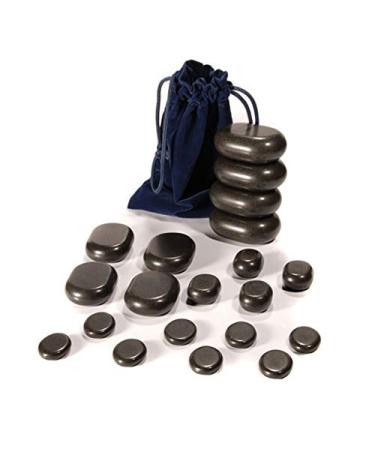 Welltouch Hot Stone Massage Set |20 Basalt massage stones |Optimal as a hot stone entry-level set |Suitable for private users |Ideal for spa massage therapy & relaxation