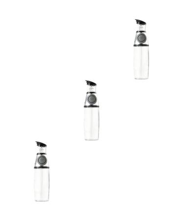 Zerodeko 3 Pcs Oil Can Olive Oil Bottle Terrariums Oil Cruet Dispenser Pressure Measuring Oil Bottle Oil Dispenser Bottle Oil Storage Bottle Seasoning Bottles Kitchen Oil Glass Plastic 28.5X6.7X6.7CMx3pcs Greyx3pcs