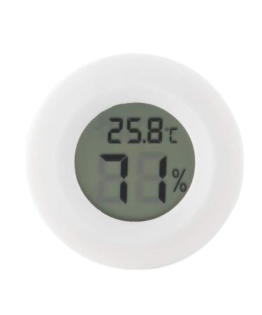 Mini Digital Hygrometer Thermometer Indoor Air Temperature Monitor with Large LCD Display and Backlight for Reptile(White)