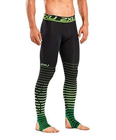 2XU Men's Elite Power Recovery Compression Tights X-Large Black/Green