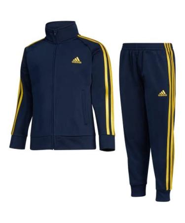 adidas Boy's Track Jacket and Pants Navy/Yellow