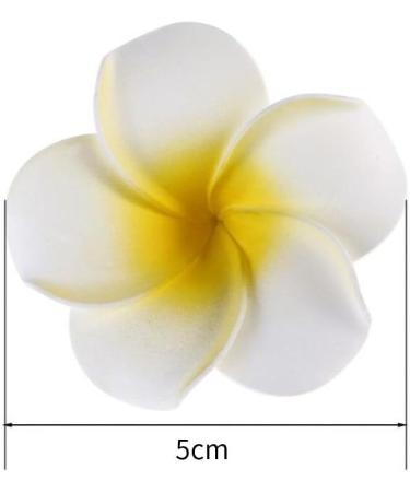 Tossper 4pcs Hawaiian Plumeria Foam Flower Hair Clips - Bohemian Hairpins for Bridal Weddings & Festivals (Yellow) - Buy Online on GoSupps.com