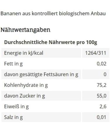  Kamelur 1 kg of unsweetened organic bananas raw quality the ideal untreated supplement for your cereals - Buy Online on GoSupps.com