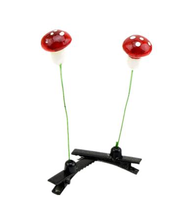10pcs Funny Plant Bean Sprout Hair Clips Pea Hairpin Barrette Headwear Hair Accessories for Women Men Girl Boy Cosplay Headwear Party (mushroom)