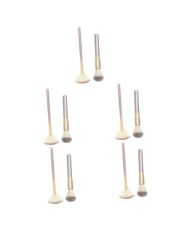 5 sets of make-up powder brush make-up brush cosmetic brush make-up blush make-up powder sponge women corrugated cardboard made of silk-nylon-wool