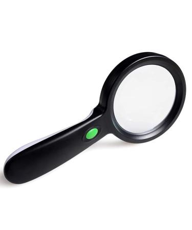 Magnifying glassPortable Handheld Illuminated Magnifying Glass with 12 LED Lights Optical HD Lens Glasses 20X High Magnification Old Man Reading Pocket Magnifier for Jewelry Identification