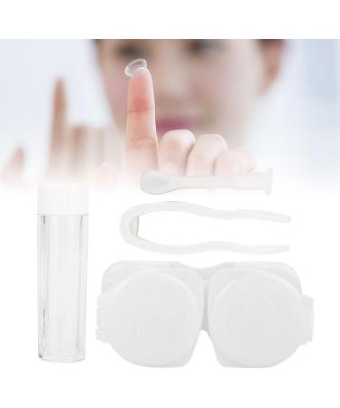 Colorful Contact Lens Case Set - Portable Round Transparent Storage Box Holder (White) - Shop Internationally - Buy Online on GoSupps.com