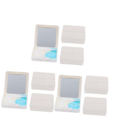 Partykindom 9 sentences contacts glasses set lens supply contact lens container case kit container suction holder Introductory pencil lentil sink pp white small storage box travel halloween whitex3stk 6.5x6.5x2cmx3pcs