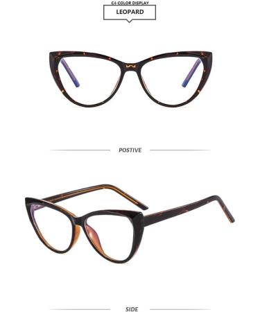 SERONI Cat Eye Blue Light Blocking Glasses - TR90 Frames for Men & Women | Anti-UV 56mm Leopard Design - Buy Online on GoSupps.com