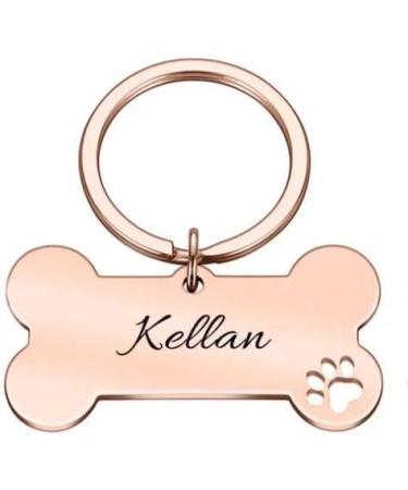 Personalized Stainless Steel Dog Bone ID Tags for Small Pets | Custom Engraved Double-Sided with Key Ring - Perfect for Puppies & Cats - Buy Online on GoSupps.com