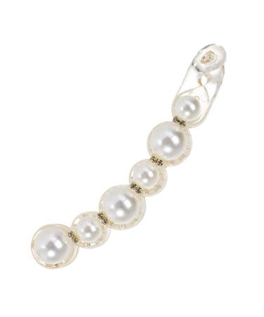 2pcs Rhinestone Pearl Banana Claw Ponytail Hair Clips