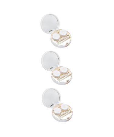 Homsfou 3 STK Contact lens container Case holder Rabbit massage device Contact lens holder contact lenses- carrier bag travel sets Case Marbling