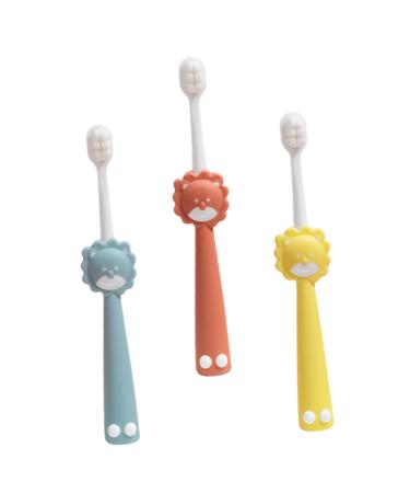 Orfofe 3 pieces of children's toothbrush comfortable children's toothbrush beautiful children's toothbrush travel children's toothbrush safe toothbrush toddler toothbrush toothbrush for daily