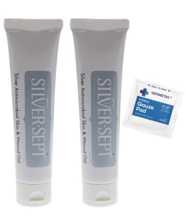 Buy Silver-Sept 3 oz (Pack of 2) - Advanced Silver Skin & Wound Gel for Foot & Leg Treatment | Scar Care Cream & GeoMetal Gauze Pad - Buy Online on GoSupps.com