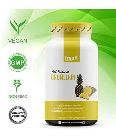 High Strength Bromelain Supplement - Vegan Friendly, Non GMO, Gluten & Soy Free - Buy Online on GoSupps.com