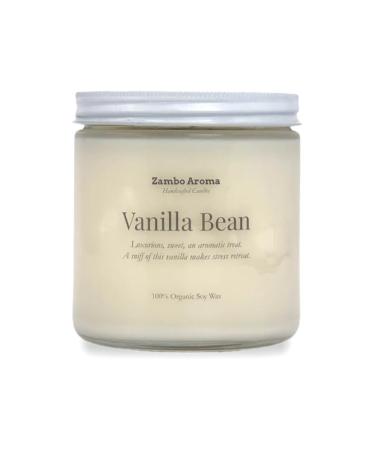 Vanilla Bean Candle | 100% Soy Wax Candle | Handmade by Zambo Aroma | Real Natural Vanilla Bean Scent Perfect in Every Room