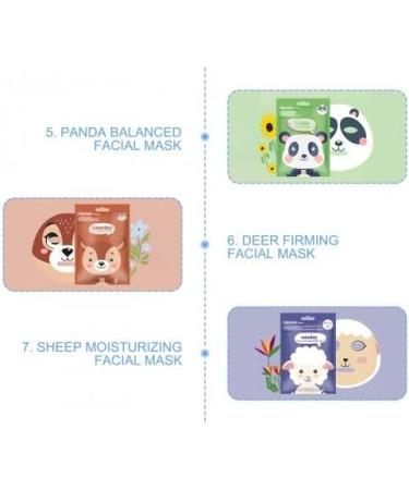 Husalsea 7 pieces of animal masks calming moisturizing clarifying and oil regulating Face masks with animal membrane Funny - Buy Online on GoSupps.com