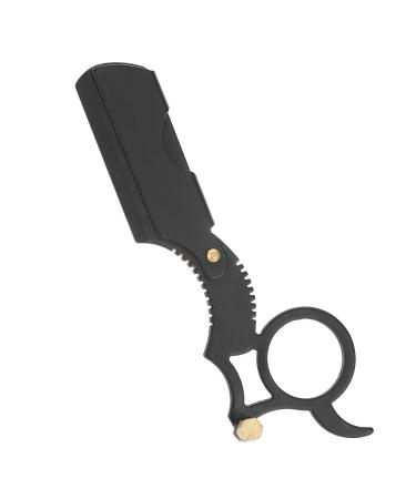 Stainless Steel Folding Razor for Men | Durable Facial Grooming Tool - Black - Buy Online on GoSupps.com