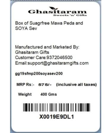 Ghasitaram Gifts Rakhi Gifts for Brothers Rakhi Sweets - Box of Suagrfree Mawa Peda and SOYA Sev with Beads Rakhi - Buy Online on GoSupps.com