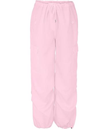 Parachute Pants Y2K Women Cargo Pants - Vintage Baggy Track Pants & 90s E-Girl Streetwear - XL Rosa - Buy Online on GoSupps.com