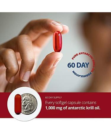 Organic Antarctic Krill Oil 1000mg Softgel | 60-Day Supply | Omega 3 EPA DHA Joint & Immune Support | Heart & Liver Health | Muscle Recovery | Choline & Astaxanthin - Buy Online on GoSupps.com