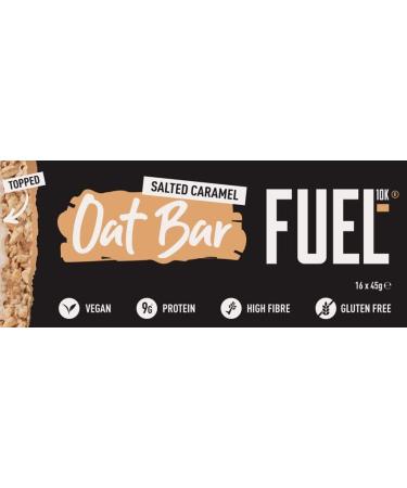 Fuel10K Salted Caramel Oat Bars - 16x45g - Plant Protein Flapjacks - 16 Count - Buy Online on GoSupps.com