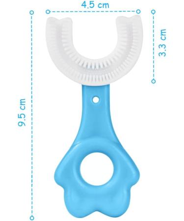 Vicloon Kids U Shaped Toothbrush 3 Pack - Soft Silicone Brush Head - Short Bear Handle - Ages 2-6 - Blue/Pink/Yellow - Buy Online on GoSupps.com