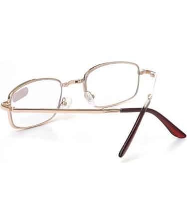 Zjiex Foldable Reading Glasses +2.00 | Compact Mini Glasses for Men & Women | Rectangular Visual Aid with Case - Buy Online on GoSupps.com