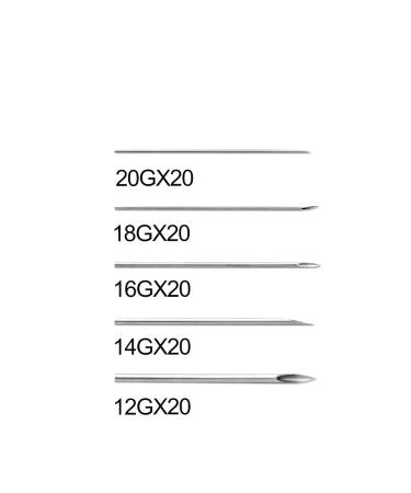 Gospire 100Pcs Mix Body Piercing Needles | Sterilized Surgical Steel Assortment 12g-20g - Buy Online on GoSupps.com