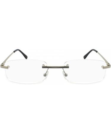 Buy 3 Pack Classic Rectangular Metal Frame Rimless Reading Glasses for Men & Women - Silver 1.5x | International Shipping Available - Buy Online on GoSupps.com