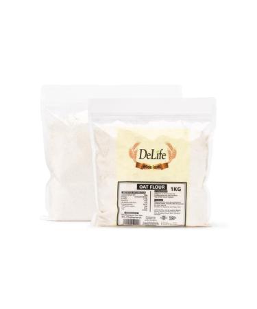 DeLife Oat Flour 1kg | Natural Whole Grain Oats - Buy Online on GoSupps.com