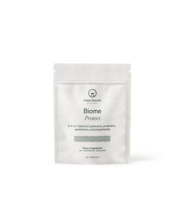 Adapt Naturals 4-in-1 Biome Protect Prebiotics Probiotics Supplement Postbiotics & Polyphenols for Microbiome Gut Health & Defense for Women & Men 30 Day Supply 60 Count (Pack of 1)