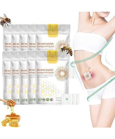 (Must - Have) 10Box-100Pcs Bee Venom Slimming Patches - Bee Venom Lymphatic Drainage Patches Bee Venom Lymphatic Drainage Slimming Patches