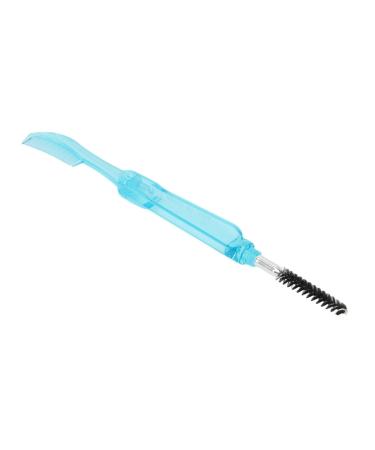 Portable Eyebrow Brushes Mini Hygienic Plastic Eyelash Brush Eyebrow Comb Lightweight with Cover for Makeup (Blue)