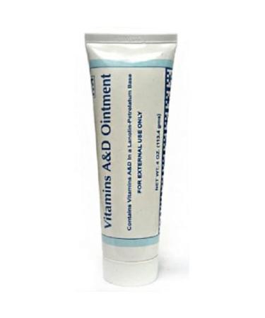 A & D Plus E Ointment Gentell - 4 Ounce Tube - Medicinal Scent Ointment Skin Protectant | A&D + E Vitamins First Aid | Seals Out Wetness | Helps Prevent Baby Diaper Rash (6)