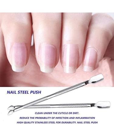 U-M PULABONew Stainless Steel Cuticle Nail Pusher Spoon Remover Manicure Pedicure 1 pcs Portable Metal Nail Trimmer Manicure Silver Nice Design as shown - Buy Online on GoSupps.com