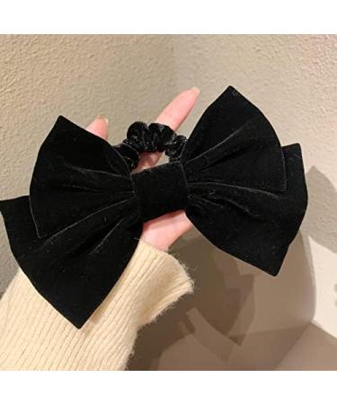 Black Velvet Hair Scrunchies for Women and Girls - Hair Elastic Bow Ties - Buy Online on GoSupps.com