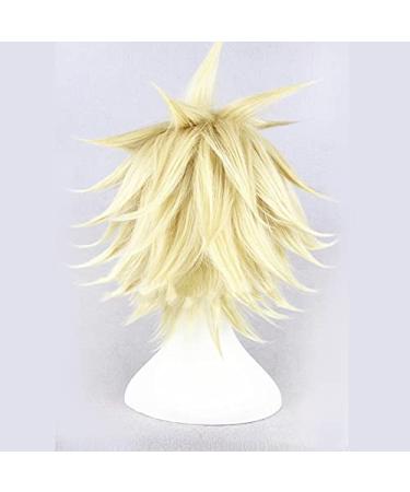 Vii Cloud Strife Cosplay Wig - Short Blonde Fluffy Layered Synthetic Hair for FF7 + Free Wig Cap - International Shipping - Buy Online on GoSupps.com