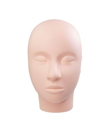 LASHVIEW Lash Mannequin Head, Practice Training Head,Make Up and Lash Extention,Cosmetology Doll Face Head,Soft-Touch Rubber Practice Head,Easy to Clean by Skincare Essential Oil. Pink