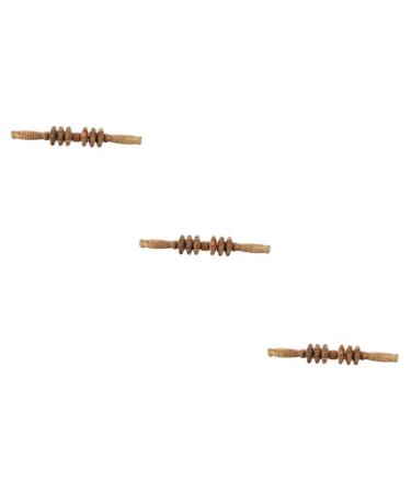 Minkissy 3 pieces of six-wheel massager made of wood body massage device neck and shoulder massager foot massage roller abdominal massage device manual massage devices handheld wood tools six rounds