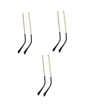 Baluue 3 pairs of glasses legs sunglasses frame universal glasses arm hinge hinge underpants glasses brick bruises replacement tample glasses frames men and women metal black frame