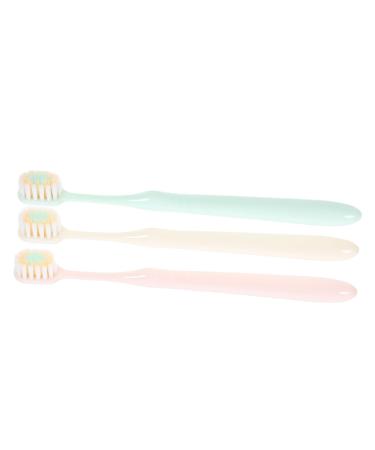 FRCOLOR 3pcs Camping Toothbrush Toothbrush Toothbrush Extra Soft Bristle Adult Camping Plastic Travel Soft Fur Manual Portable Gum Guard aldult Travel Toothbrush Stick Soft 1 Count (Pack of 1) As Shown