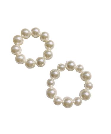Csirnto 4-Piece Pearl Hair Tie Set - Spiral Elastic Hair Ropes for Women | Stylish Hair Scrunchies & Bands - Buy Online on GoSupps.com